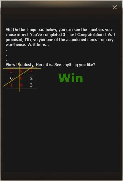 Warehouse Keeper's Pastime win l2